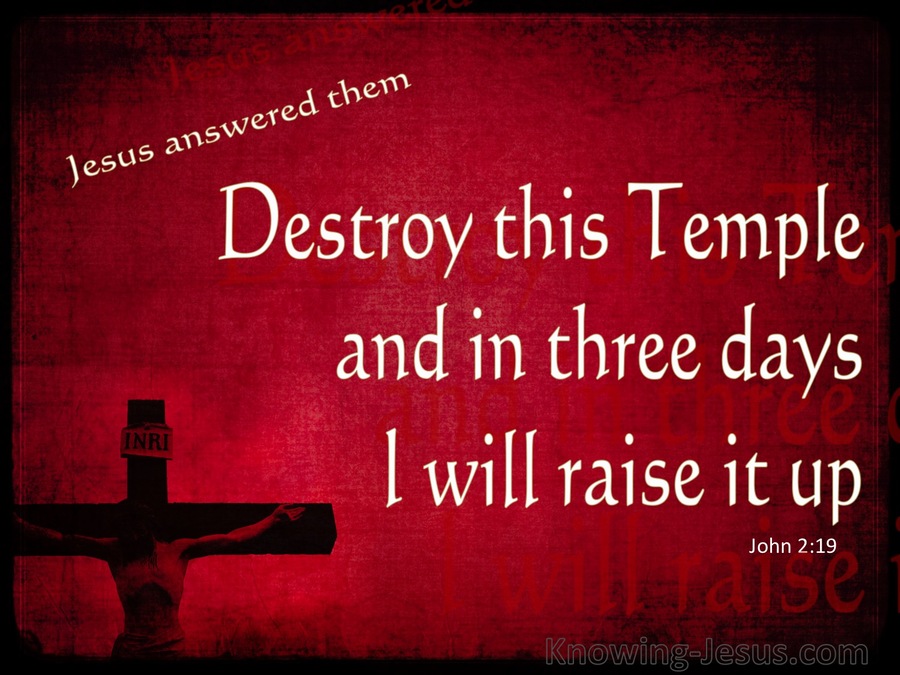 John 2:19 Destroy This Temple And I Will Raise It Up (red)